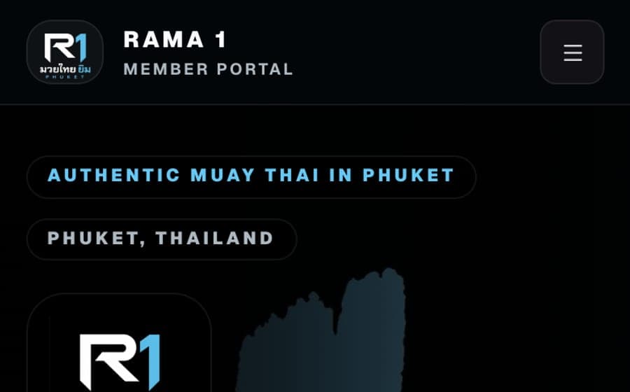 The RAMA 1 Muay Thai member portal built by BULGAR